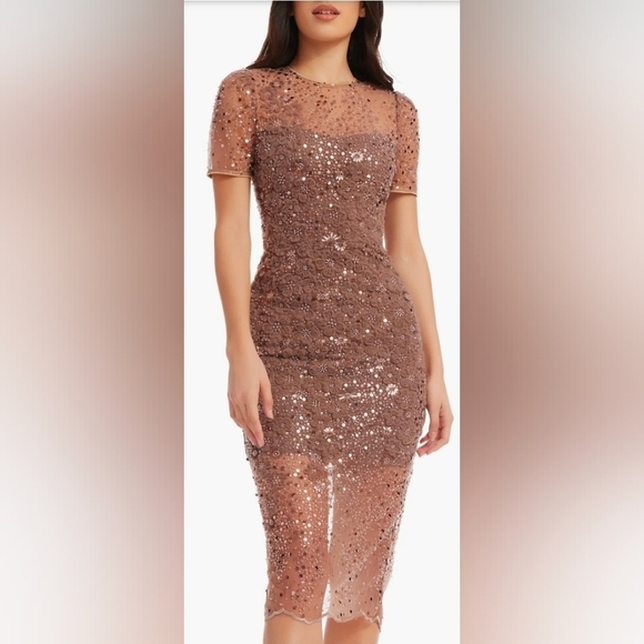 strapless open back dress Dress the Population main image 0